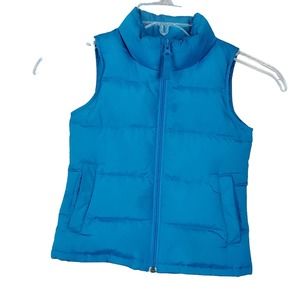 Lands End Kids Turquoise Full Zip Puffy Vest S (4)
